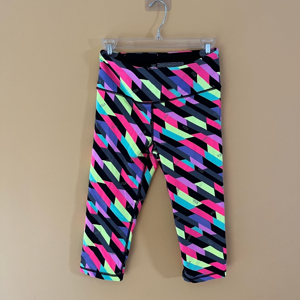 Victoria’s Secret VSX Sport Knockout Crop Printed Cropped Legging S Y2K neon